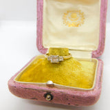 9ct Yellow Gold & White Spinel Set Band Ring Vintage c1990 Birmingham