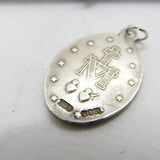 Irish Sterling Silver Catholic Religious Pendant 1948 Dublin Antique Art Deco