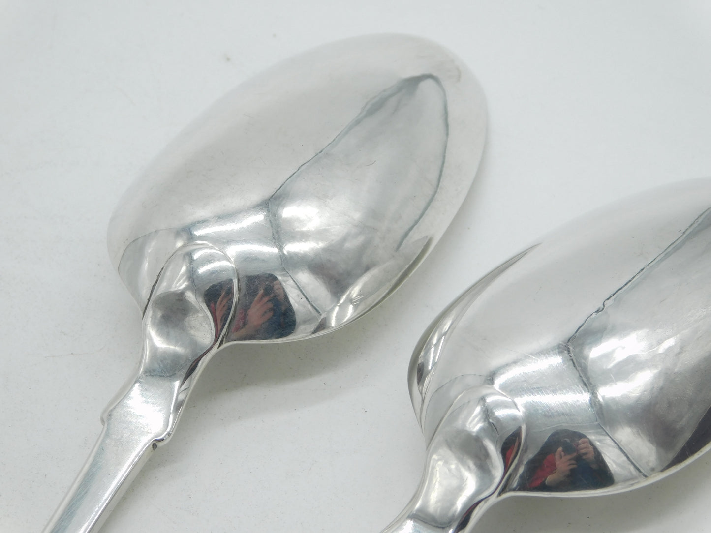William IV Pair of Sterling Silver Lion Crest Serving Spoons Antique 1835 Exeter