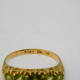 9ct Yellow Gold Five-Stone Peridot Set Boat Ring Vintage 1989 Edinburgh  NJ