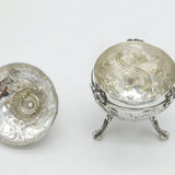 Victorian Sterling Silver Floral Pattern String Box Dispenser Antique 1889 London