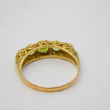 9ct Yellow Gold Five-Stone Peridot Set Boat Ring Vintage 1989 Edinburgh  NJ