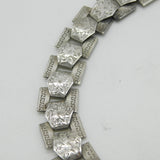 Victorian Sterling Silver Floral Book Locket Collar Necklace Antique c1860