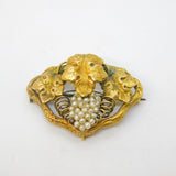 George III 18ct Yellow Gold, Seed Pearl Set Sweetheart Brooch Antique c1790
