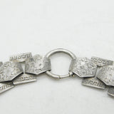 Victorian Sterling Silver Floral Book Locket Collar Necklace Antique c1860