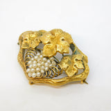 George III 18ct Yellow Gold, Seed Pearl Set Sweetheart Brooch Antique c1790