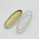 Sterling Silver Yellow Enamel Topped Cut Glass Vanity Box Antique 1927 Deco