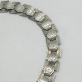 Victorian Sterling Silver Floral Book Locket Collar Necklace Antique c1860