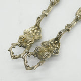 German Hanau .800 Grade Silver Ornate Pair of Serving Spoons Antique c1860
