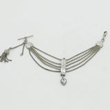Victorian Sterling Silver Albertina Bracelet with Clasps & Tassels Antique c1860