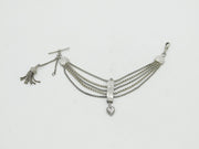 Victorian Sterling Silver Albertina Bracelet with Clasps & Tassels Antique c1860