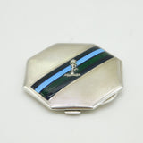 WWII Sterling Silver & Enamel Ladies Signal Corps Sweetheart Compact Antique
