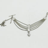 Victorian Sterling Silver Albertina Bracelet with Clasps & Tassels Antique c1860
