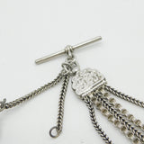 Victorian Sterling Silver Albertina Bracelet with Clasps & Tassels Antique c1860