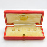 Early Antique Tooled Red Leather Original Cartier Cufflinks Jewellery Box c1920s