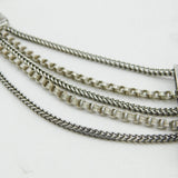 Victorian Sterling Silver Albertina Bracelet with Clasps & Tassels Antique c1860