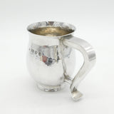 Arts & Crafts Style Planished Sterling Silver Pint Tankard Vintage 1979 London