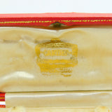 Early Antique Tooled Red Leather Original Cartier Cufflinks Jewellery Box c1920s