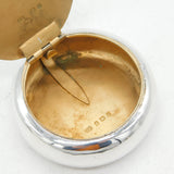 Edwardian Sterling Silver Circular Snuff Box Antique 1909 Birmingham George Unite