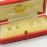 Early Antique Tooled Red Leather Original Cartier Cufflinks Jewellery Box c1920s
