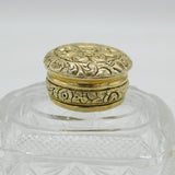 Georgian Sterling Silver Gilt & Cut Glass Perfume Bottle Antique 1834 London