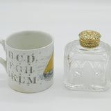 Georgian Sterling Silver Gilt & Cut Glass Perfume Bottle Antique 1834 London