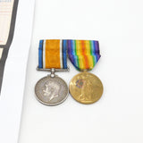WW1 Medal Pair Service & Victory Medal with Paperwork 'Arthur Lloyd' 1918