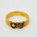 Victorian 18ct Gold, Black Enamel, Pearl & Woven Hair Mourning Ring Antique c1860