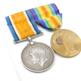 WW1 Medal Pair Service & Victory Medal with Paperwork 'Arthur Lloyd' 1918