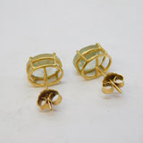 9ct Yellow Gold Faceted Blue Topaz Stud Earrings Vintage c1970