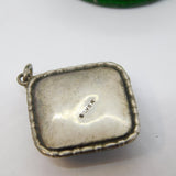 Sterling Silver Morpho Butterfly Wing Set Drop Pendant Antique c1930 Art Deco