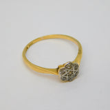 Victorian 18ct Yellow Gold Old-Cut Diamond Daisy Cluster Ring Antique c1890