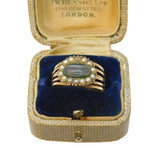 George III 9ct Rose Gold Mourning Ring 'KM, Died 29th April, 1804' Antique