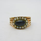 George III 9ct Rose Gold Mourning Ring 'KM, Died 29th April, 1804' Antique
