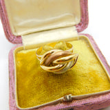 9ct Tri-Colour Gold Woven Knot Band Ring Vintage 2008 Birmingham Size U 1/2 UK
