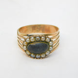 George III 9ct Rose Gold Mourning Ring 'KM, Died 29th April, 1804' Antique
