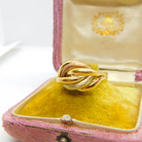 9ct Tri-Colour Gold Woven Knot Band Ring Vintage 2008 Birmingham Size U 1/2 UK