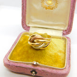 9ct Tri-Colour Gold Woven Knot Band Ring Vintage 2008 Birmingham Size U 1/2 UK