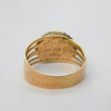 George III 9ct Rose Gold Mourning Ring 'KM, Died 29th April, 1804' Antique
