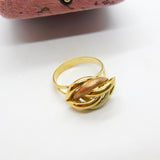 9ct Tri-Colour Gold Woven Knot Band Ring Vintage 2008 Birmingham Size U 1/2 UK