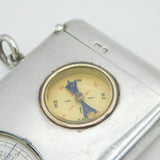 Edwardian Sterling Silver Combination Compass & Opisometer Vesta Case Antique 1908 London