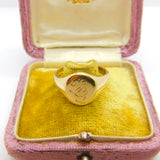 9ct Yellow Gold Gents Signet Ring JG Initial Vintage 1965 Birmingham Size T UK