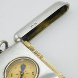Edwardian Sterling Silver Combination Compass & Opisometer Vesta Case Antique 1908 London