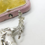 Georgian Cast Sterling Silver Sitting Stag Deer Teapot Finial c1830 Antique