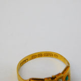 Victorian 15ct Yellow Gold, Turquoise & Pearl Floral Dress Ring Antique 1880