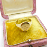 9ct Yellow Gold Gents Signet Ring JG Initial Vintage 1965 Birmingham Size T UK