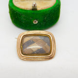George III 9ct Gold & Woven Hair Set Mourning Brooch Antique c1820