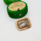 George III 9ct Gold & Woven Hair Set Mourning Brooch Antique c1820