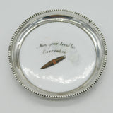 Edwardian Sterling Silver Mounted Aynsley Ceramic Novelty Ashtray Antique 1905