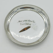Edwardian Sterling Silver Mounted Aynsley Ceramic Novelty Ashtray Antique 1905